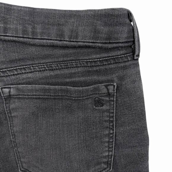 Jessica Simpson Y2K Uptown High Rise Denim Shorts Sz 28 Black Gray Frayed Hem - Picture 8 of 11
